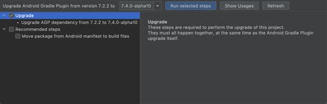 agp upgrade assistant|Android Gradle Plugin 7.3.0 (Sep 2022) .
